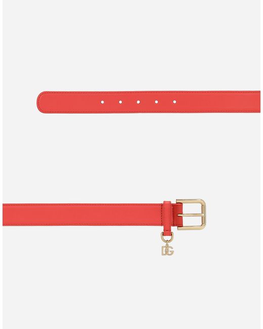 Cintura Con Charm Dg di Dolce & Gabbana in Red