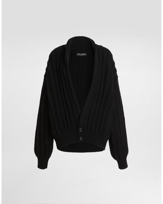 Dolce & Gabbana Black Virginwool Cardigan