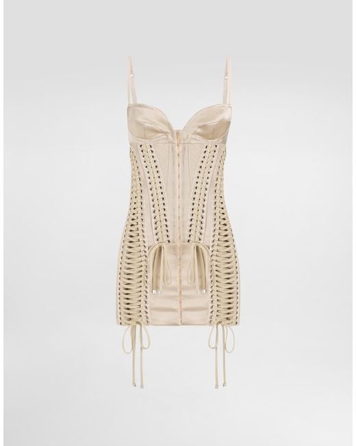 Dolce & Gabbana White Duchesse Dress With Balconette
