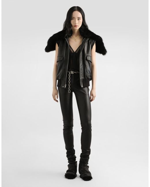 Dolce & Gabbana Black Vintage Leather Jacket