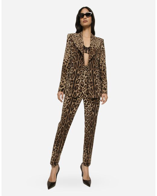 Dolce & Gabbana Natural High-Waisted Pants
