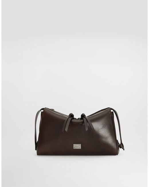 Dolce & Gabbana Black Vittoria Tempesta Calfskin Bag for men