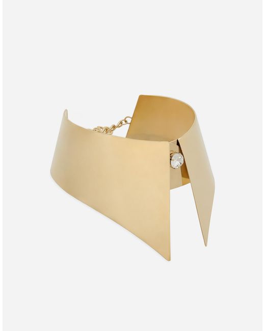 Dolce & Gabbana Natural Steife Hemdkragen-Kette Aus Metall