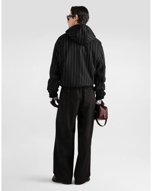 Dolce & Gabbana Black Virgin Wool Gabardine Trousers� for men