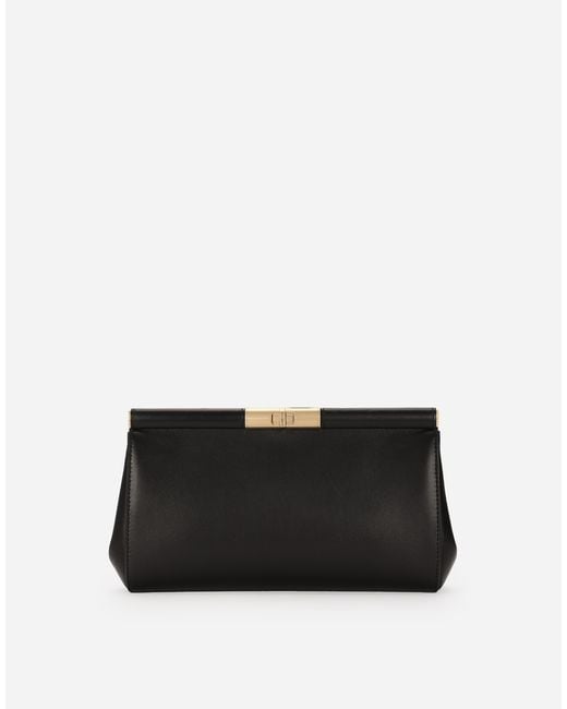 Dolce & Gabbana Black Large Nappa Leather Marlene Shoulder Bag