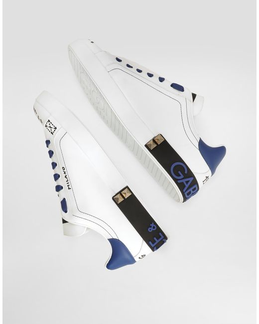 Dolce & Gabbana White Portofino Leather Sneakers for men