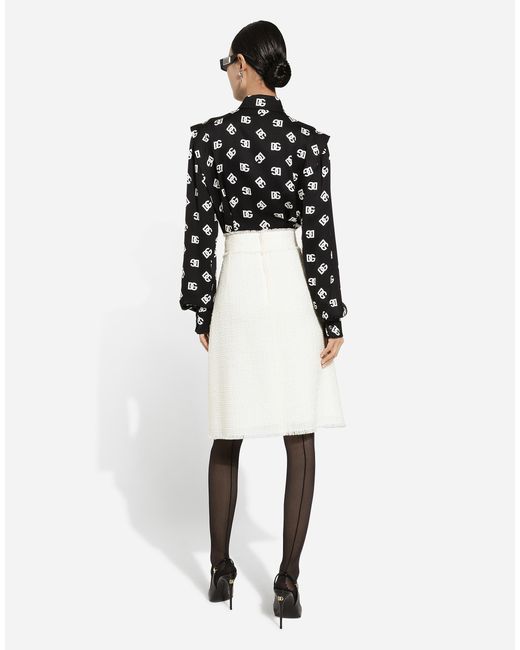 Dolce & Gabbana White Gonna