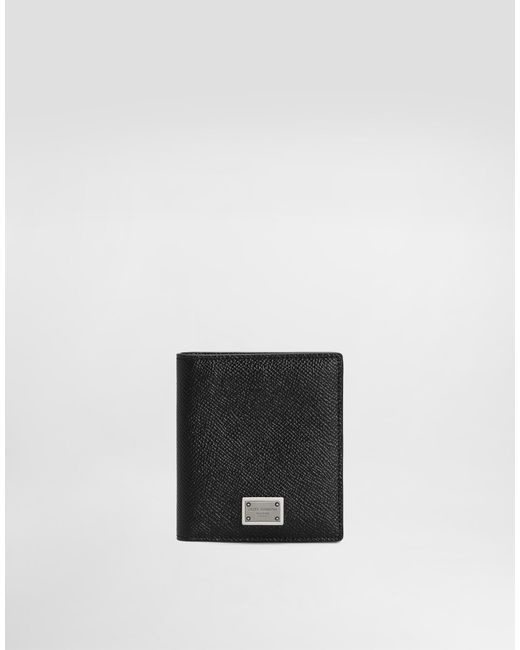 メンズ Dolce & Gabbana Dauphine-Print Calfskin Bifold Card Holder White