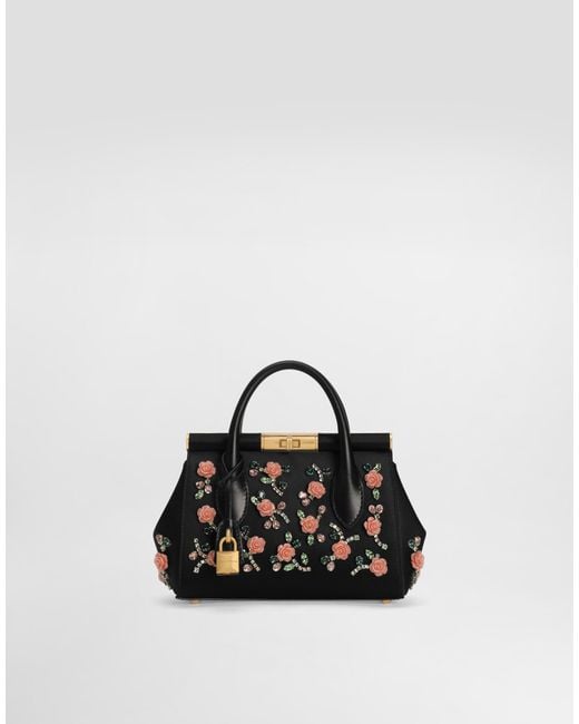 Dolce & Gabbana Black Embroidered Marlene Day Mini Bag
