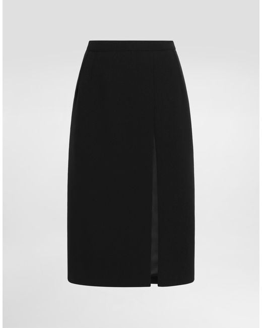 Dolce & Gabbana Black Double Wool Skirt