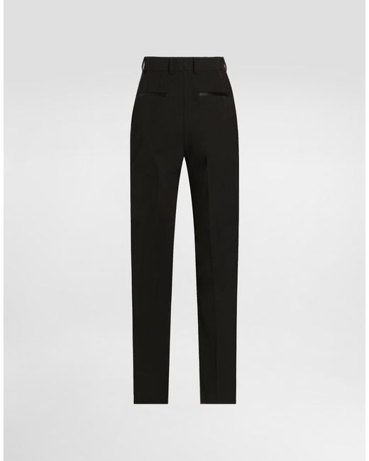 Dolce & Gabbana Black Tailored Woolen Tuxedo Pants