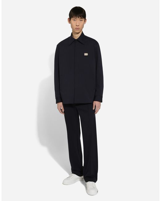 Dolce & Gabbana Blue Technical Fabric Shirt With Tag for men