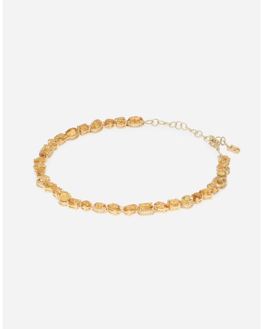 Dolce & Gabbana Metallic Monochrome Necklace 18-Carat And Citrines