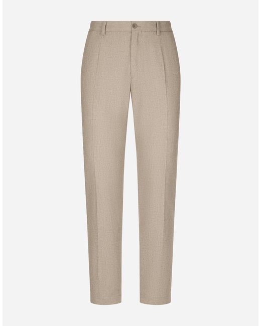 メンズ Dolce & Gabbana パンツ カシミヤ ストレッチウエスト Natural
