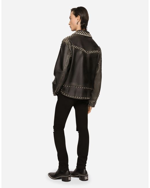 Dolce & Gabbana Bullskin Jacket With Studs for Men | Lyst