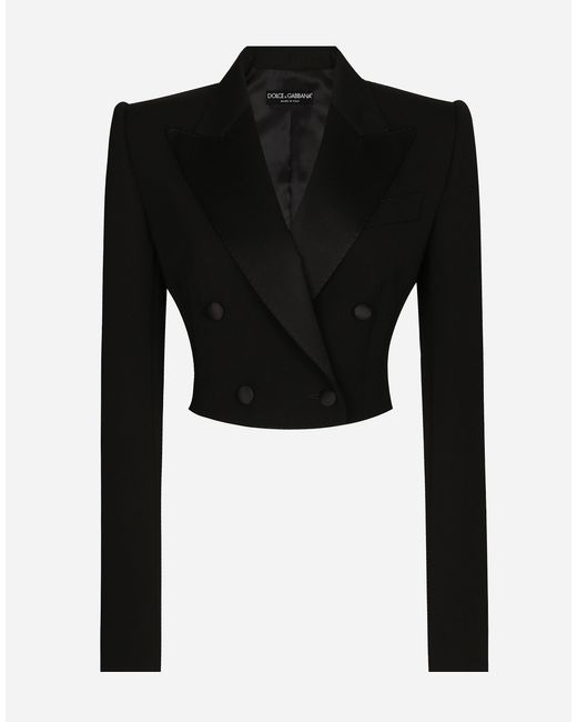 Dolce & Gabbana Black Double-Breasted Wool Tuxedo Jacket