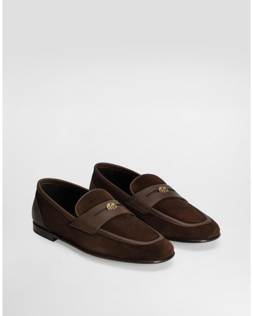 Dolce & Gabbana White Split Calfskin Slipper for men