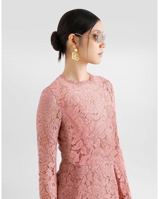 Dolce & Gabbana Pink Calf-Length Sheath Dress
