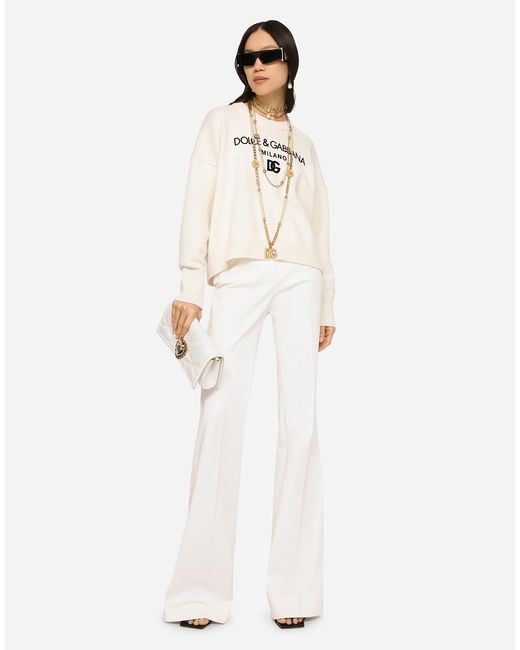 Dolce & Gabbana フレアパンツ ドリル White