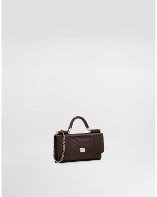 Dolce & Gabbana Black Mini-Bag Leguan-Prägung