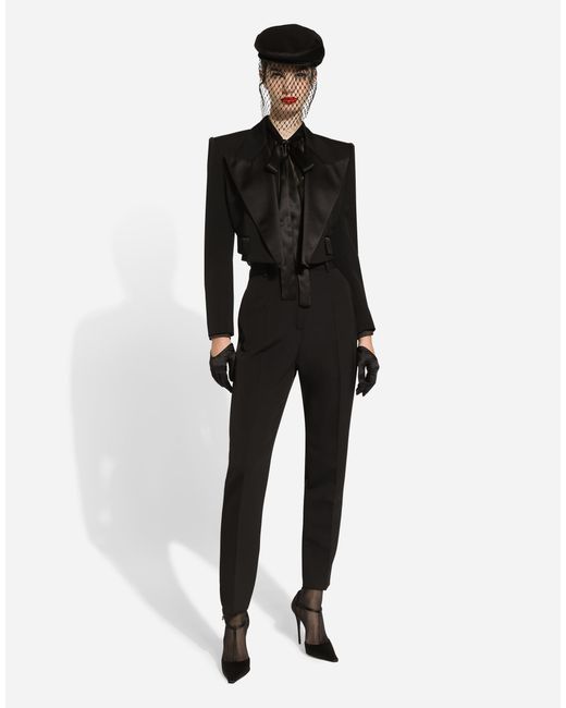 Dolce & Gabbana シルクシフォン プッシーボウ ブラウス Black