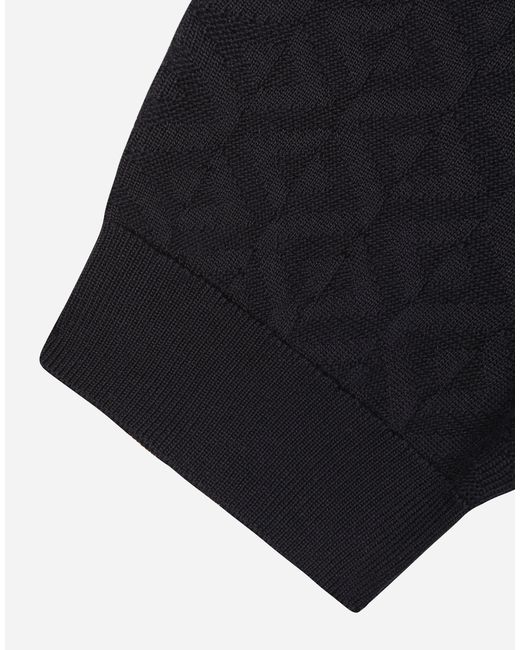 Dolce & Gabbana Black Short-Sleeved Silk Polo-Shirt for men