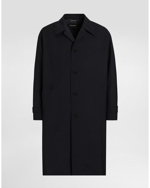 メンズ Dolce & Gabbana ウール シングルブレスト トレンチコート Blue