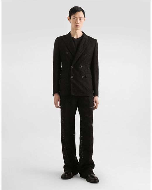 Dolce & Gabbana Black Sicilia Double-Breasted Jacket for men
