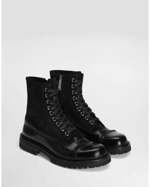 Dolce & Gabbana Black Calfskin Ankle Boots for men
