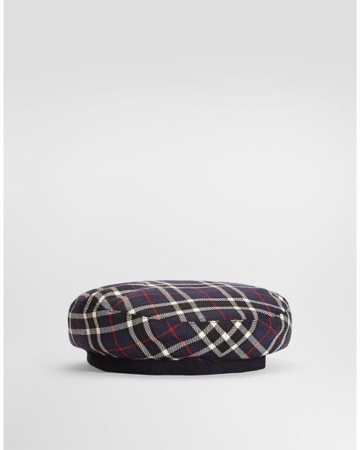 Dolce & Gabbana Multicolor Tartan Beret With Applications