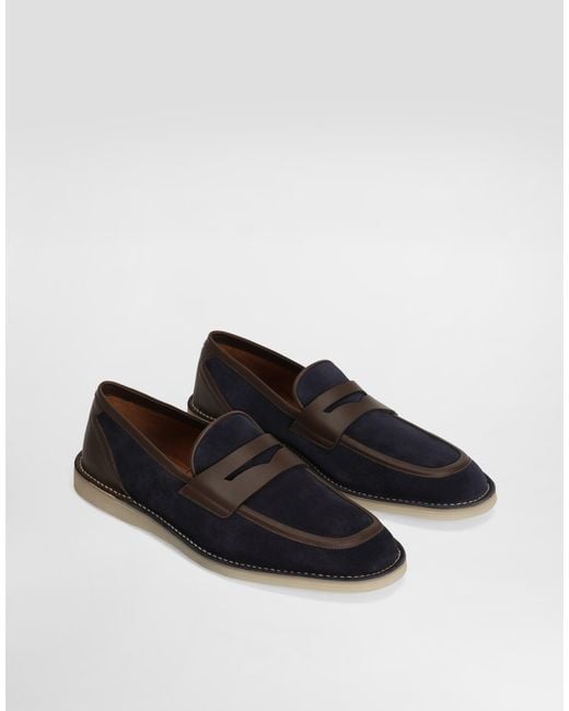 Dolce & Gabbana White Split Calfskin Slipper for men