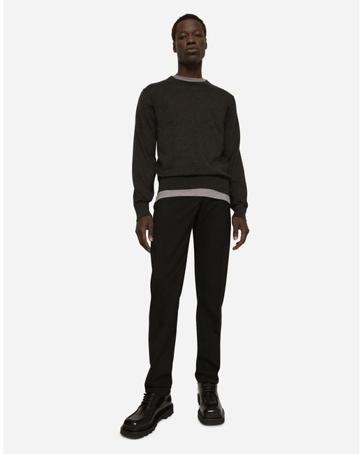 Dolce & Gabbana Black Pull Girocollo for men