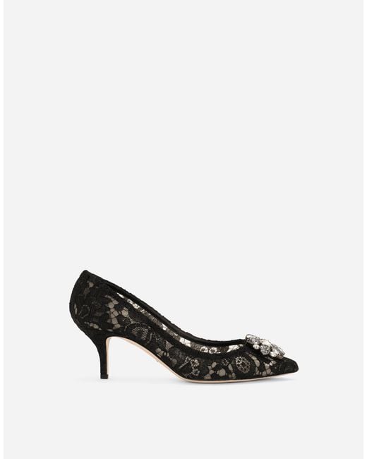 Dolce & Gabbana White Lace Pumps With Brooch Detailing
