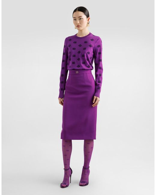 Dolce & Gabbana Purple Wool And Silk Pullover