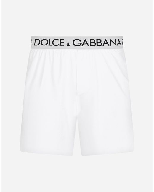 メンズ Dolce & Gabbana ショートパンツ ダブルエラスティックコットン White