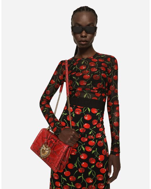 Dolce & Gabbana Red Medium Devotion Shoulder Bag