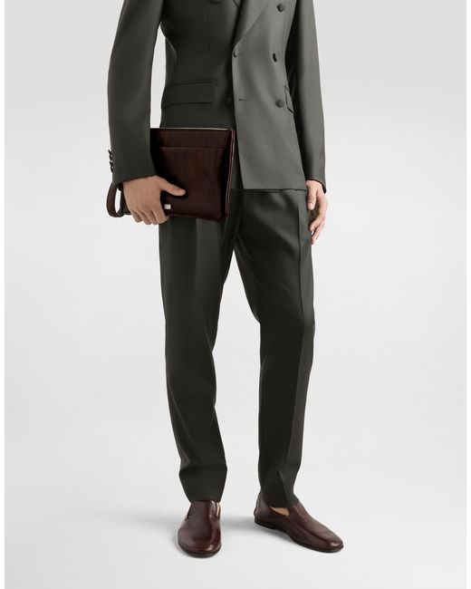 Dolce & Gabbana Brown Eel Leather Necessaire for men