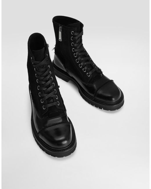 Dolce & Gabbana Black Calfskin Ankle Boots for men