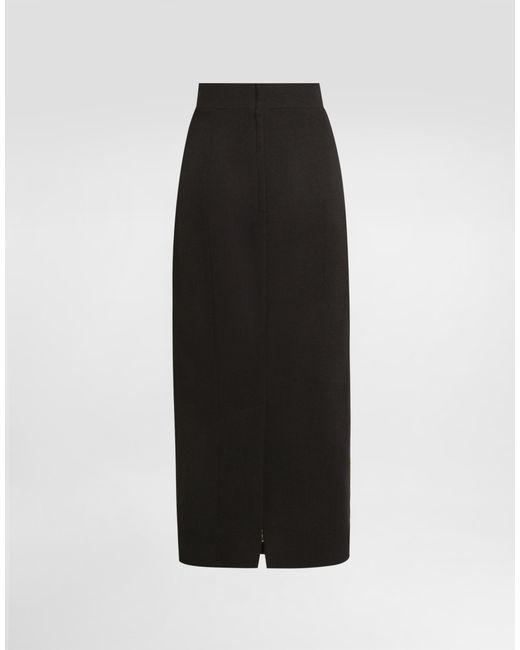 Dolce & Gabbana Black Wool Pencil Skirt