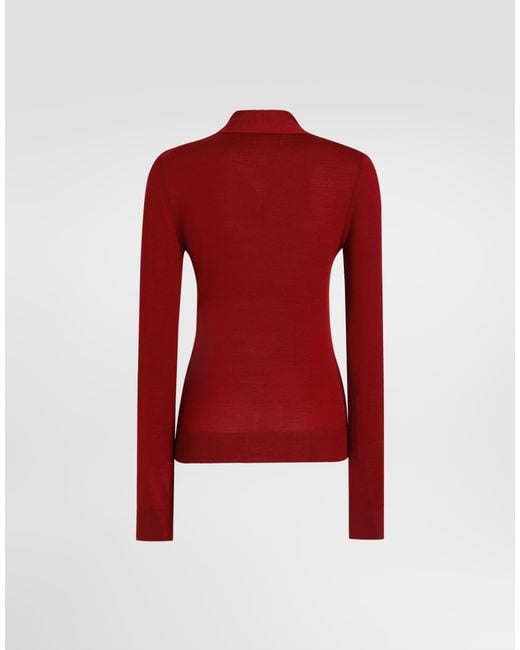 Dolce & Gabbana Red Cashmere Pullover