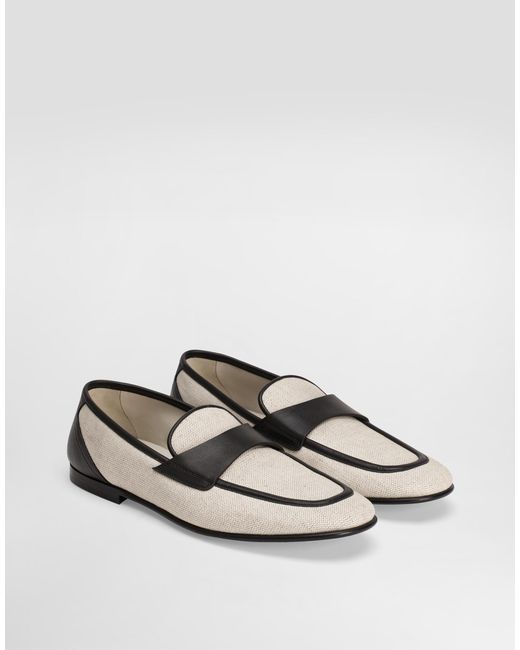 Dolce & Gabbana White Salt&Pepper And Nappa Slipper for men