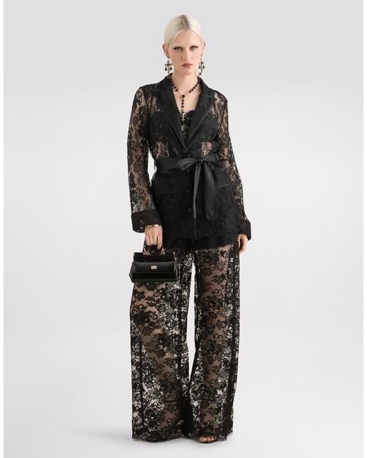 Dolce & Gabbana Black Lace Trousers