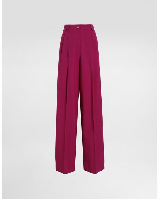 Dolce & Gabbana Pink Woolen Palazzo Pants