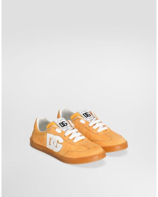 Dolce & Gabbana Orange Nubuck Dg Original Sneakers for men