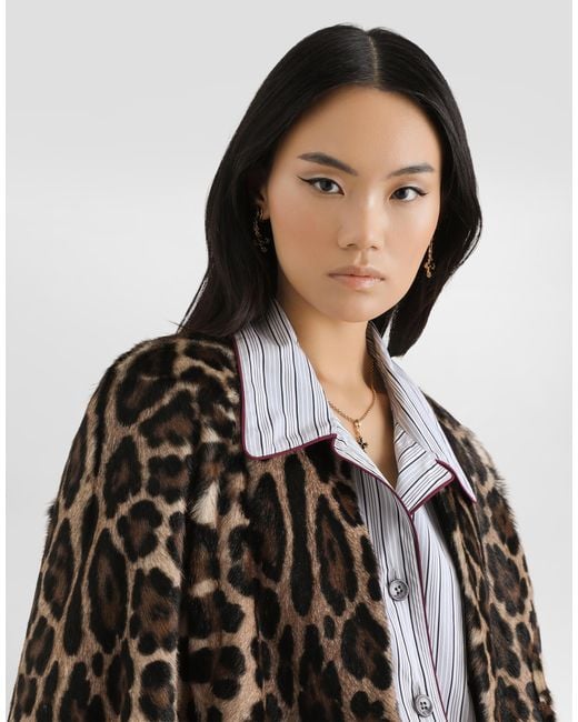 Dolce & Gabbana Multicolor Leo Kid Leather Cape