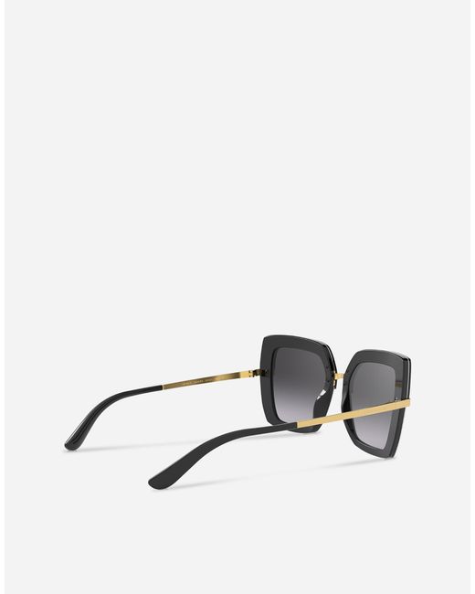 Dolce & Gabbana Black Half Print Sunglasses