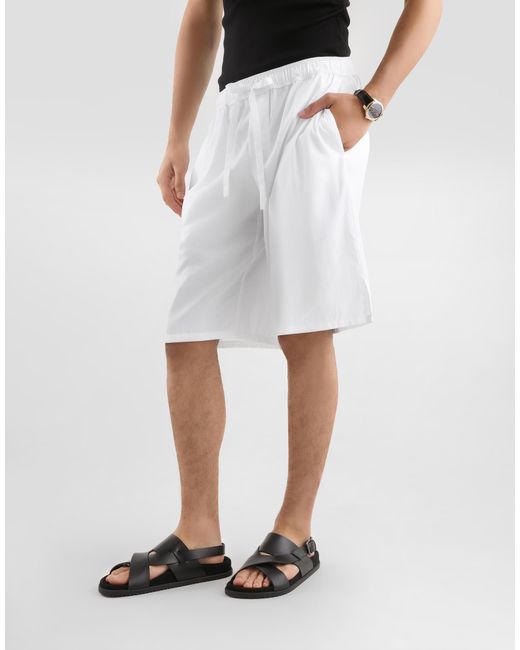 Dolce & Gabbana White Vanity Cotton Bermuda Shorts for men
