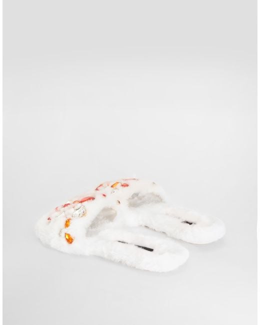 Dolce & Gabbana White Ciabatta Flat