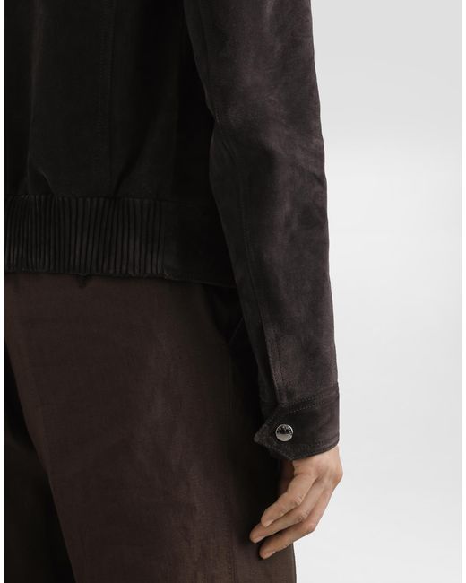 Dolce & Gabbana Black Suede Jacket for men