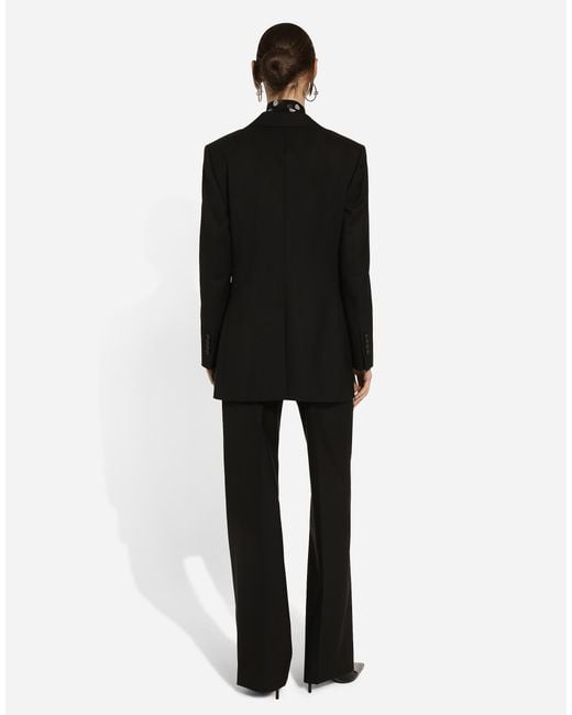 Dolce & Gabbana Black Flared Wool Pants